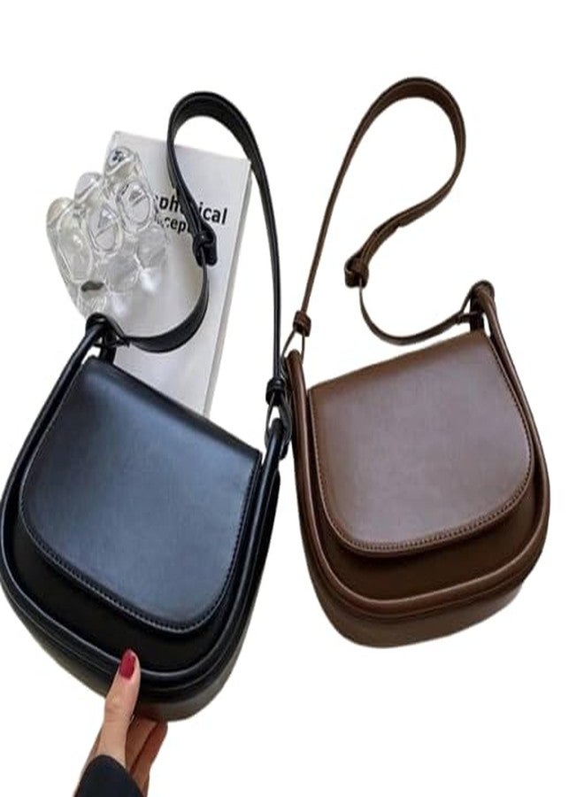 HaveGlam Women’s Premium Shoulder Bag | Elegant PU Leather Crossbody Handbag for Girls | Stylish Daily Use Sling Bag with Adjustable Strap-Pack of 2, Black & Brown - Image 1
